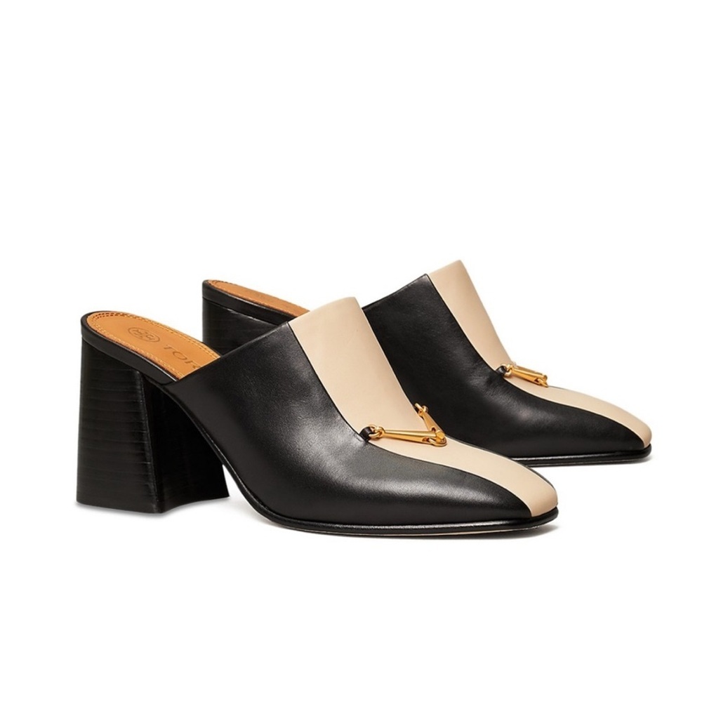 NEW Tory Burch Equestrian Link 80 mm Mule Pumps Size 9 Flaw